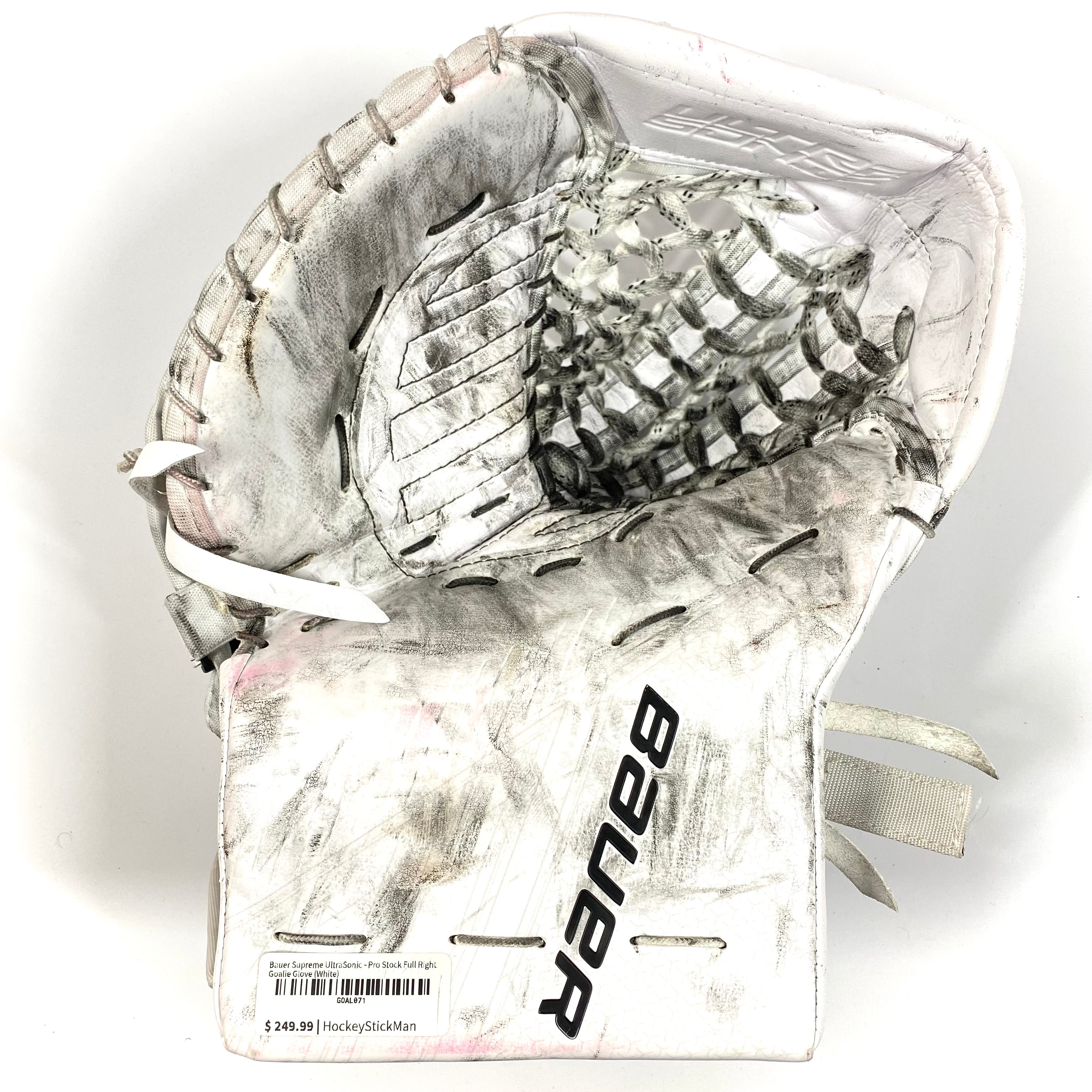 Bauer Supreme UltraSonic - Gant de gardien droit Pro Stock d'occasion (blanc)